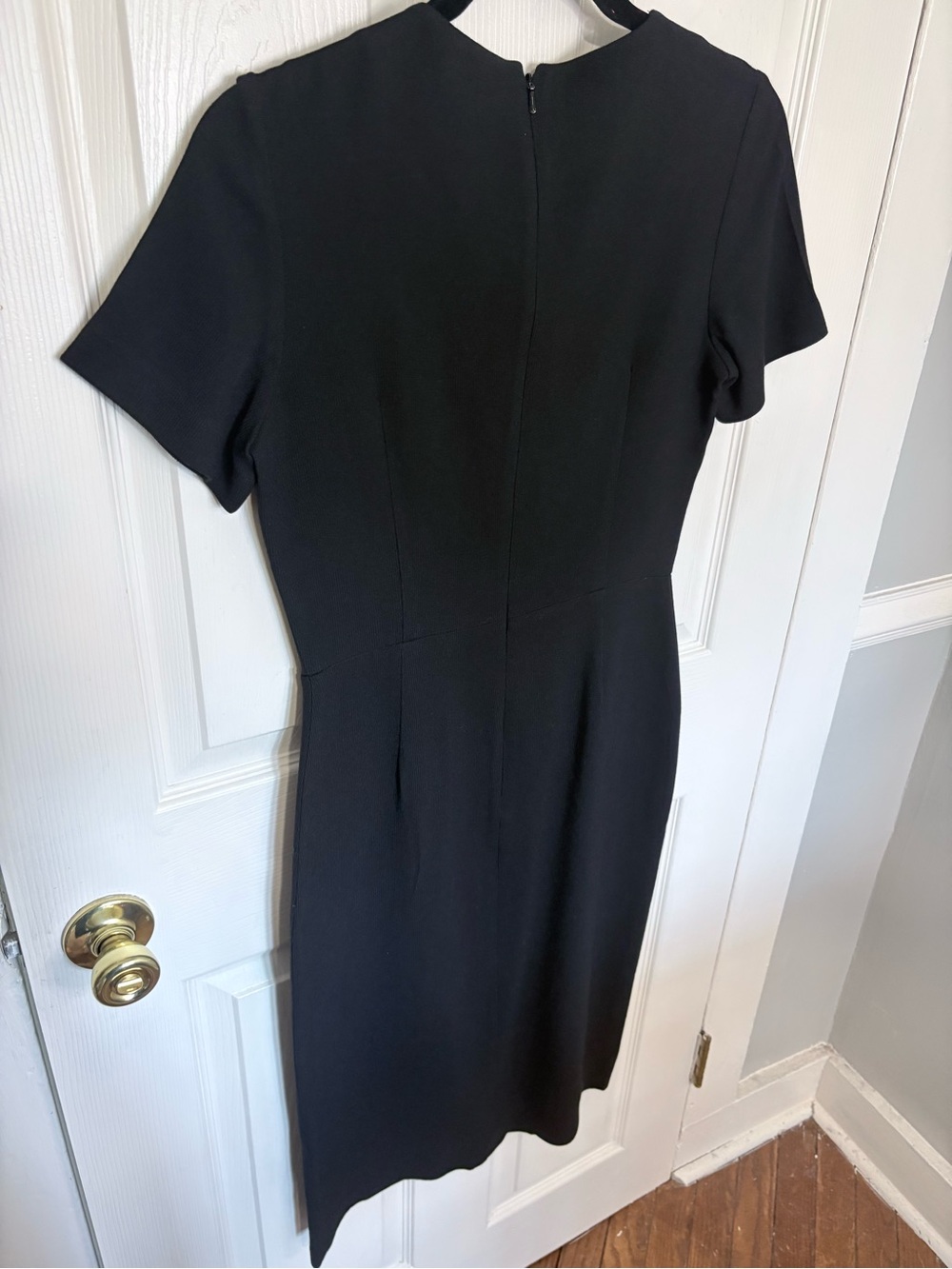 Massimo Dutti Black Midi Dress Size 4 Tailored Minimalist Quiet Luxury Workwear - Picture 8 of 11
